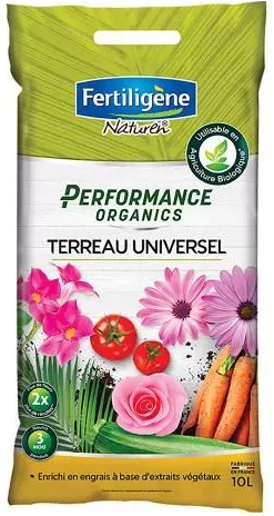 terreau universel performances organics 10 L 